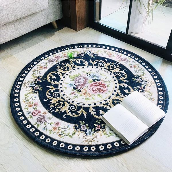 jacquard home living room carpet floor decor round rug sofa chairs area mat luxury bedroom alfombra tapetes diam 80/100/120cm1